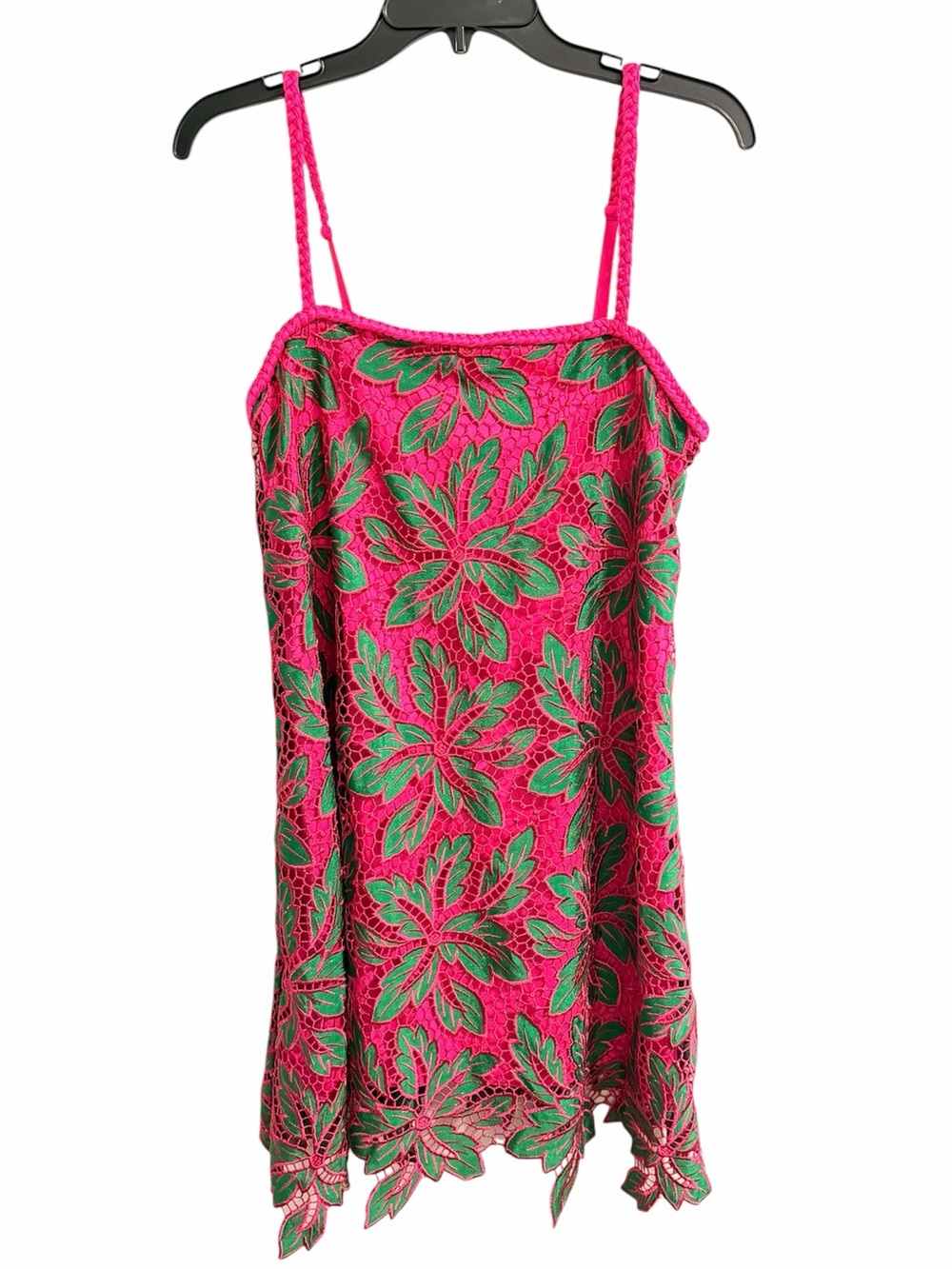 Alex Marie Maya Embroidered Lace Above Knee square neck sleeveless shift dress